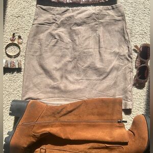 Faux Leather Tan Mini Skirt